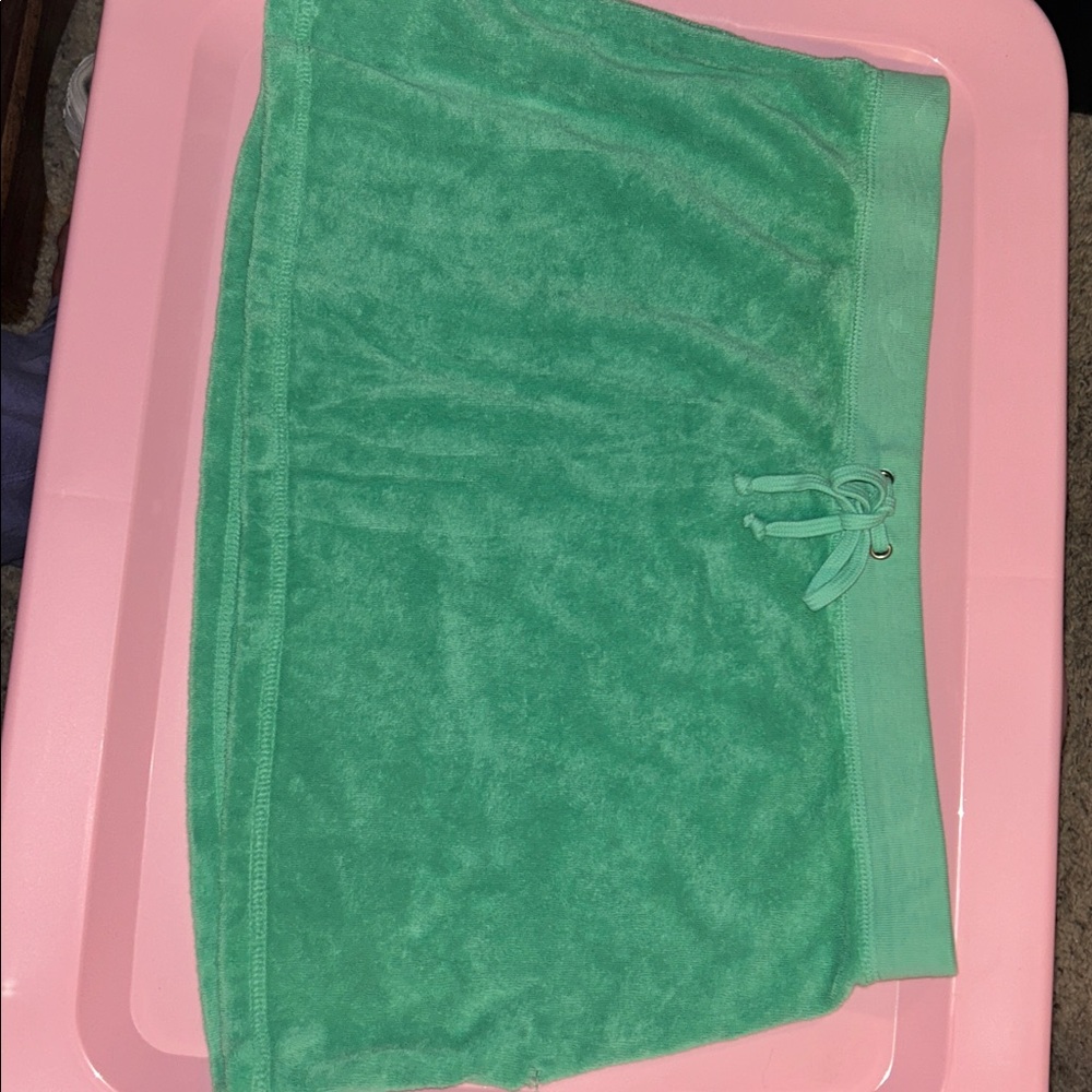 Juicy Couture Teal Terry mini Skirt large Y2K vintage